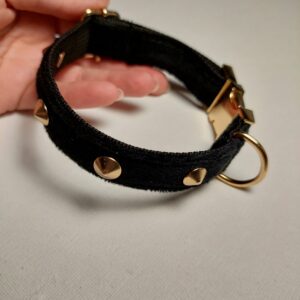 Obroża czarna aksamitna