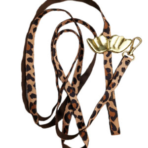 Smycz beżowa panterka leo