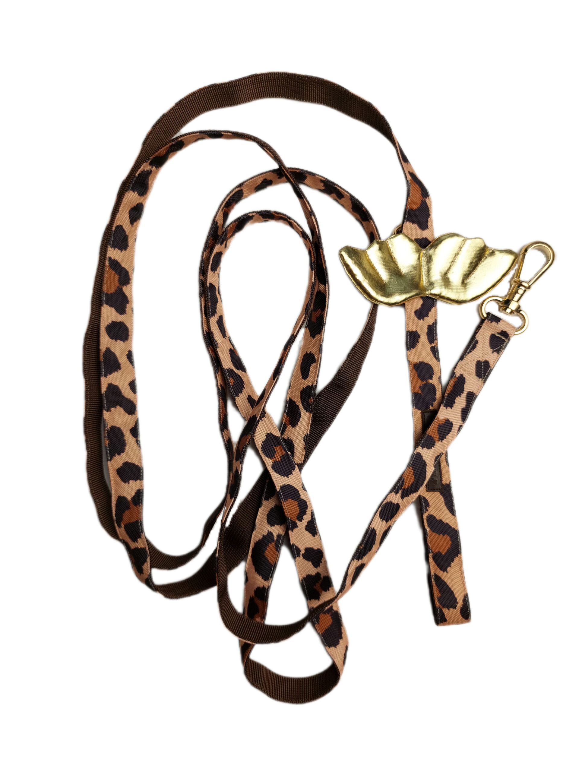 Smycz beżowa panterka leo