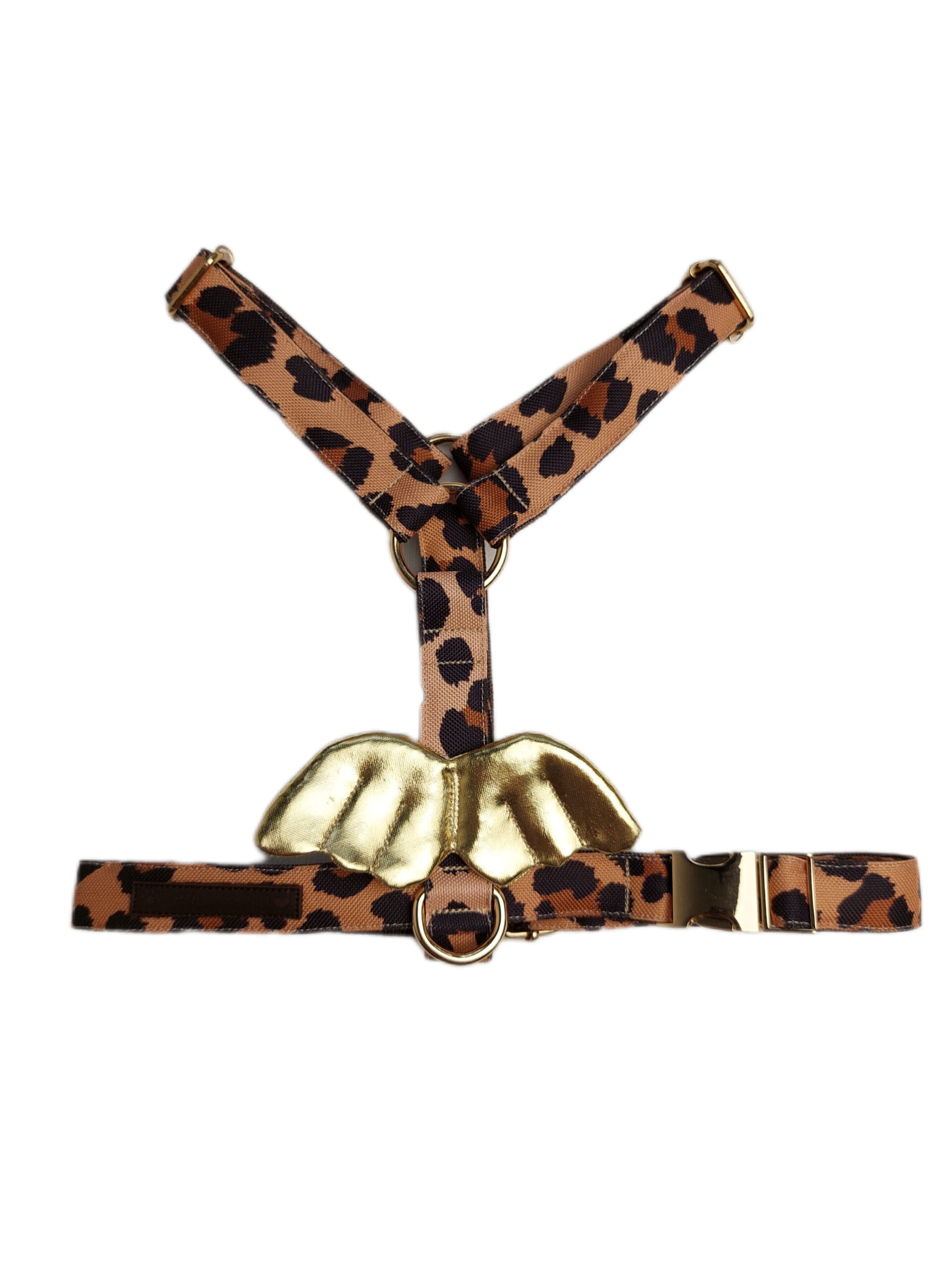 Szelki guard beżowa panterka złote skrzydła Leo