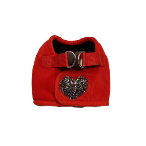 Szelko- kamizelka czerwona aksamit z serduszkiem