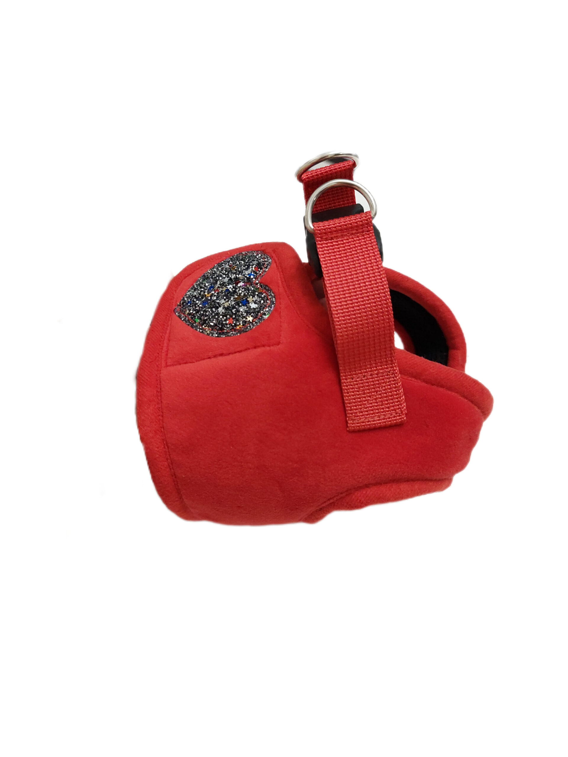 Szelko- kamizelka czerwona aksamit z serduszkiem - obrazek 2