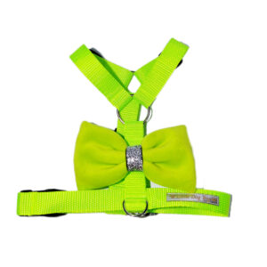 Szelki guard neon zielone z kokardką