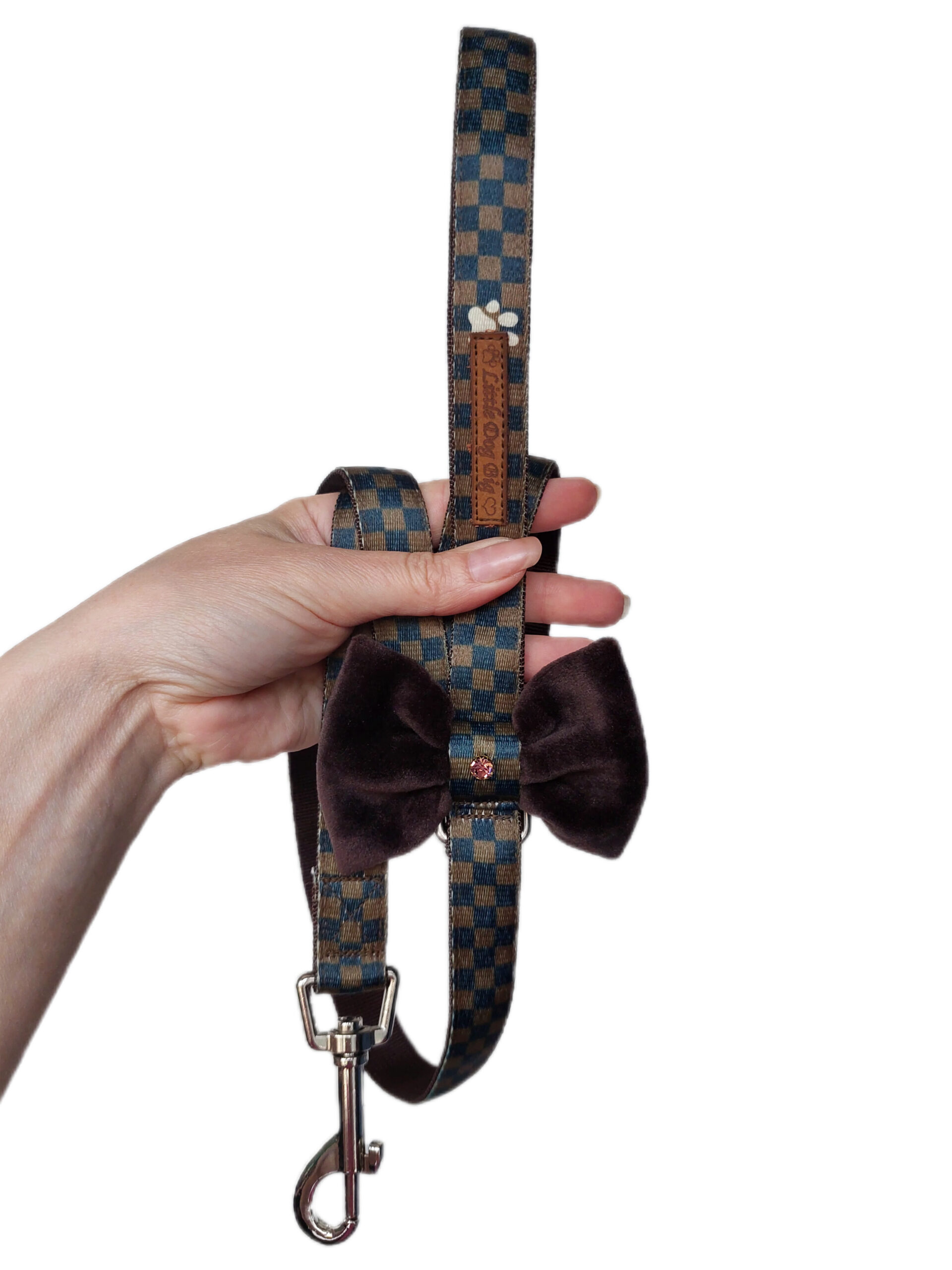 Smycz Lui z kokardką brązową