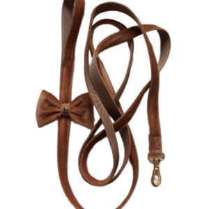 Smycz Camel aksamit z kokardką