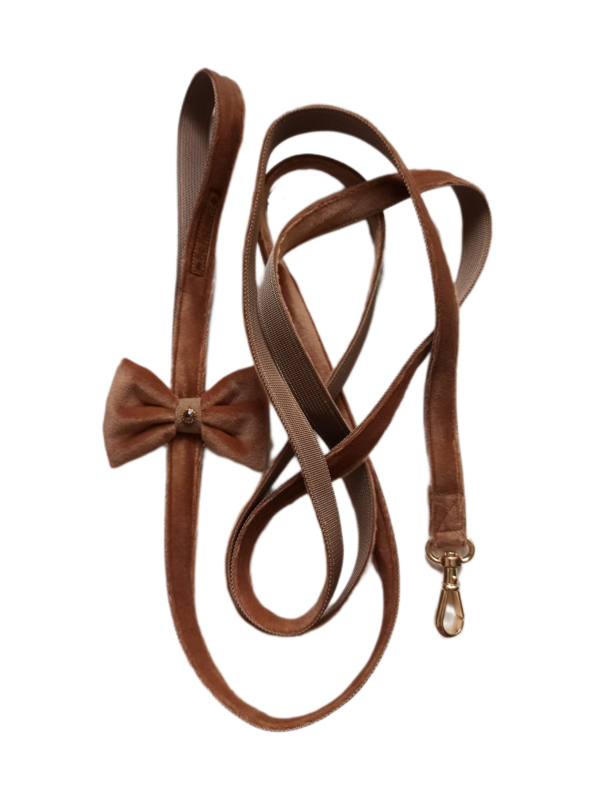 Smycz Camel aksamit z kokardką