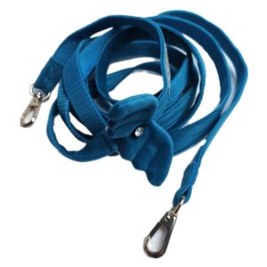 Smycz turkus aksamit ze skrzydłami